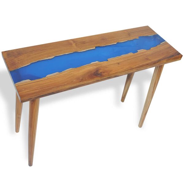 vidaXL Konsolbord i teak harts 100x35x75 cm