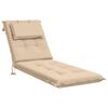 vidaXL Solstol Kudde GEMERT 100% Polyester Gr&auml;ddvit 190 x 50 x 9 cm