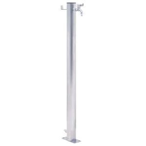 vidaXL Vattenpost 40 cm rostfritt st&aring;l rund