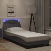 vidaXL Bed Frame "Viana" with LED without Mattress Grey 90x190 cm