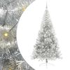 vidaXL Konstgjord F&ouml;rbelyst Julgran Silver 240 cm PET