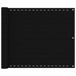 vidaXL Balkongsk&auml;rm svart 75x300 cm HDPE