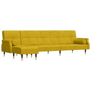 vidaXL L-formad bäddsoffa gul 271x140x70 cm sammet
