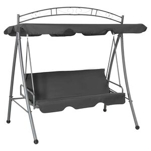 vidaXL Hammock med tak antracit 198x120x205 cm st&aring;l