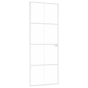 vidaXL Innerd&ouml;rr 76x201,5 cm h&auml;rdat glas och aluminium slim