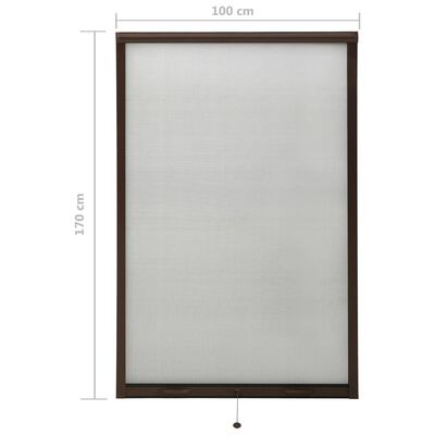vidaXL Insektsnät för fönster brun 100x170 cm
