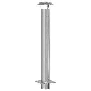 vidaXL Skorstensextension Silver 25 x 25 x 132 cm Rostfritt st&aring;l