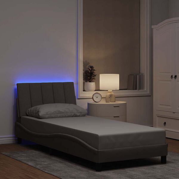 vidaXL Bed Frame without Mattress "Hanko" Taupe 80x200cm Fabric