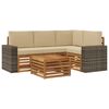 vidaXL Utomhussoffset 5 st Naturlig och Beige Polyester