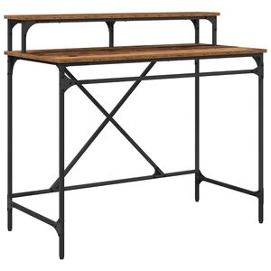 vidaXL Skrivbord Gammalt tr&auml; 100 x 50 x 90 cm Konstruerat tr&auml;