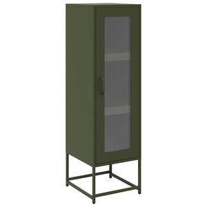 vidaXL Highboard olivgrön 36x39x123 cm kallvalsat stål