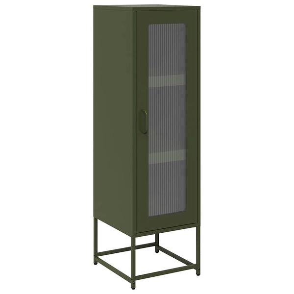 vidaXL Highboard olivgrön 36x39x123 cm kallvalsat stål