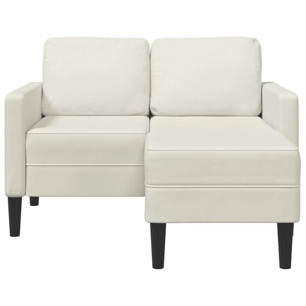 vidaXL 2-sitssoffa med sch&auml;slong L-formad gr&auml;ddvit 125 cm sammet