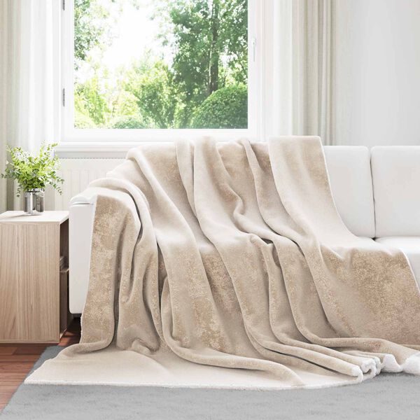 vidaXL Kastfilt Beige 240 x 270 cm Fleece