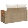 vidaXL Trädgårdssoffa 2-sits med dynor konstrotting beige