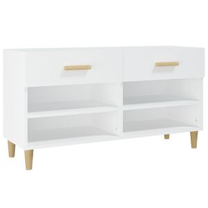 vidaXL Skosk&aring;p vit 102x35x55 cm konstruerat tr&auml;