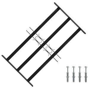 vidaXL F&ouml;nstergaller 75.5 x 45 cm Pulverlackerat st&aring;l Svart