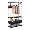 vidaXL Garderob med låda Svart ek 89 x 39 x 184.5 cm Konstruerat trä