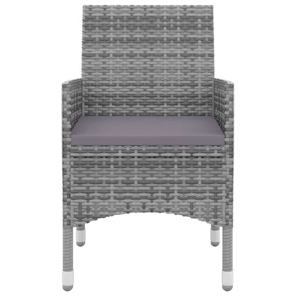 vidaXL Matgrupp f&ouml;r tr&auml;dg&aring;rden med dynor 9 delar konstrotting och glas