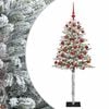 vidaXL Konstgjord julgran med kulor 120 cm 150 LED-lampor Varmvit