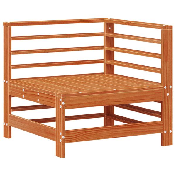 vidaXL Tr&auml;dg&aring;rd loungem&ouml;bler 7 pcs VaxBrun Massivt furu