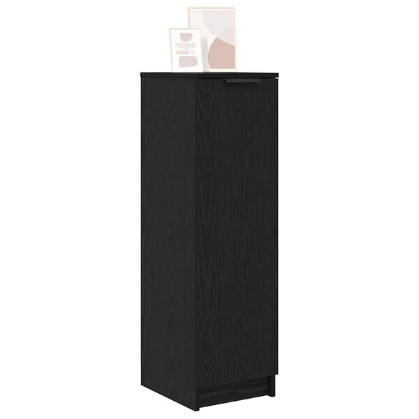 vidaXL Skosk&aring;p med hylla Svart Ek 29,5 x 35 x 101 cm Konstruerat tr&auml;