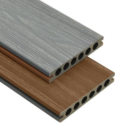 vidaXL WPC-golvplattor med tillbehör brun och grå 40 m² 2,2 m