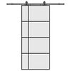 vidaXL Skjutd&ouml;rr med beslag svart 90x205 cm ESG-glas