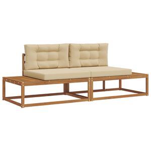 vidaXL Utomhussoffset med kudde Naturlig och Beige