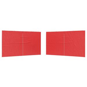 vidaXL Partyt&auml;ltv&auml;gg 2 pcs R&ouml;d 400 x 195 cm PE och st&aring;l
