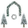vidaXL Mini-julgransset 120 cm PVC Gr&ouml;n och Vit