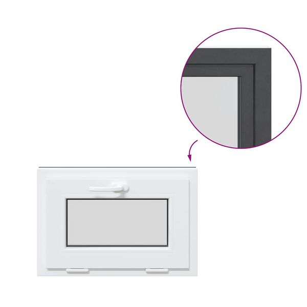 vidaXL Källarfönster "RISOR" 60x40 cm lutbart 2 glas antracit