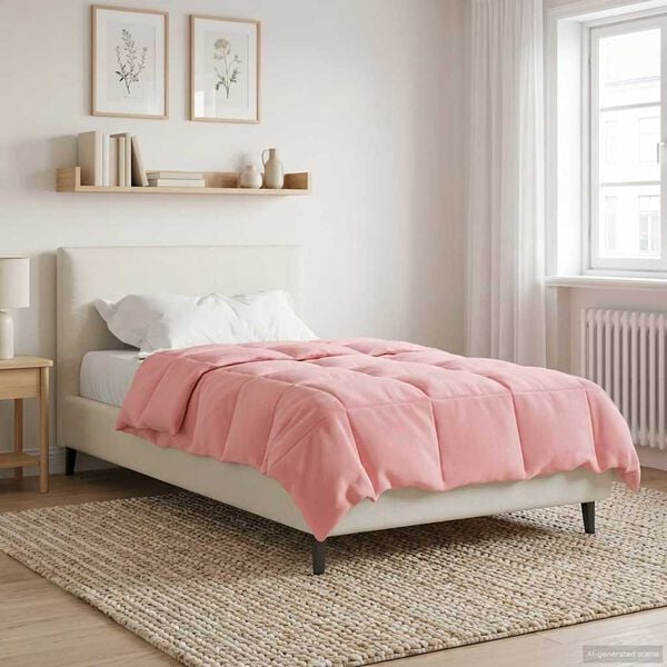 vidaXL Full &Aring;rs-Duvet Quiltad Rosa 135 x 220 cm Mikrofiber