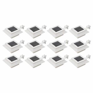 vidaXL Solcellslampor 12 st LED fyrkantiga 12 cm vit