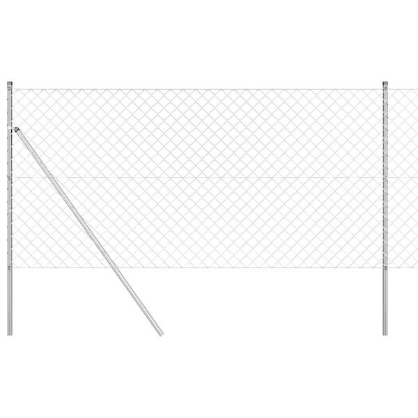 vidaXL St&auml;ngselstolpe Silver 10 x 1,2 m (60 x 60 mm n&auml;t) St&aring;l