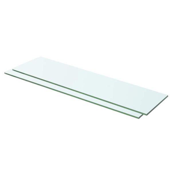 vidaXL Hyllplan 2 st glas genomskinlig 60x12 cm