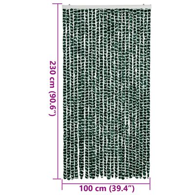vidaXL Insektsgardin grön och vit 100x230 cm chenille