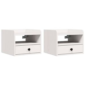 vidaXL S&auml;ngbord 2 st Vit 38 x 36 x 29,5 cm Massiv furu