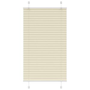 vidaXL Plisserad persienn cremef&auml;rgad 75x100 cm tyg bredd 74,4 cm