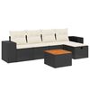 vidaXL Loungegrupp med dynor 6 delar svart konstrotting