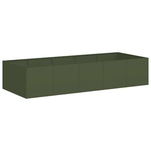 vidaXL Planteringsk&auml;rl olivgr&ouml;n 200x80x40 cm st&aring;l