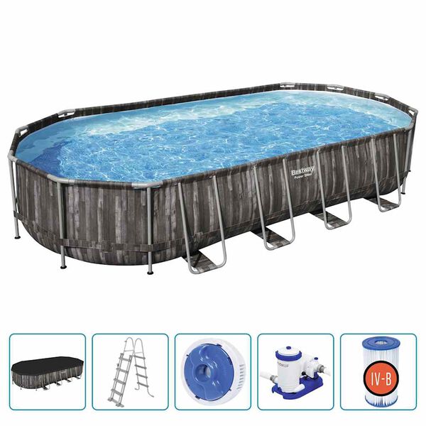 Bestway Pool med tillbehör oval 7,32x3,66x1,22 m