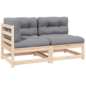 vidaXL Loungegrupp med dynor 2 delar massiv furu