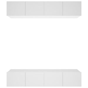 vidaXL Tv-sk&aring;p 4 st vit 80x30x30 cm konstruerat tr&auml;