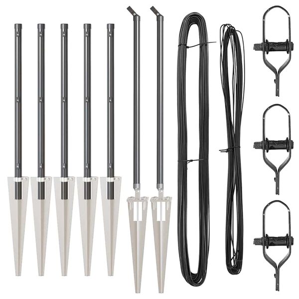 vidaXL St&auml;ngselstolpe 7 pcs Gr&aring; St&aring;l