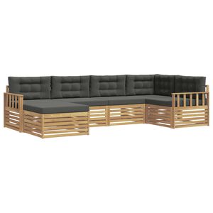 vidaXL Utomhussoffset 6 st Vit och antracit Polyester