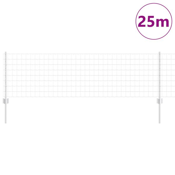 vidaXL St&auml;ngsel och St&aring;nd Silver 0,6 x 25 m St&aring;l