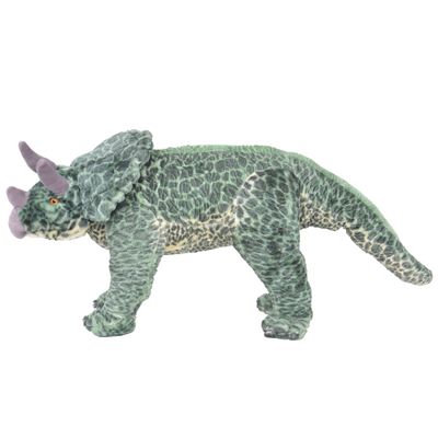 vidaXL Stående leksaksdinosaurie triceratops plysch grön XXL