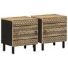 vidaXL S&auml;ngbord 2 st svart 40x33,5x46 cm massivt grovt mangotr&auml;