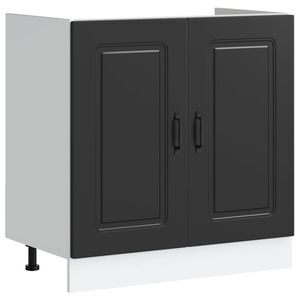 vidaXL Diskb&auml;nk undersk&aring;p Kalmar svart 80x46x81,5 cm konstruerat tr&auml;